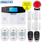 NEW 433Mhz Door Gap Sensor PIR Motion Detector Wireless LCD GSM SIM Card House Security Alarm System Smoke Security Alarm