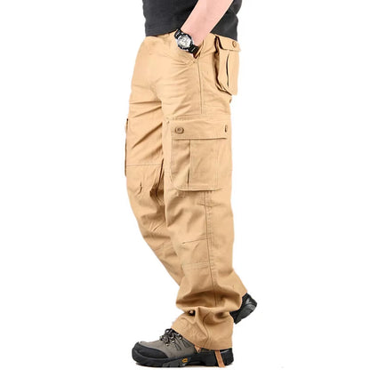 Men'S Cargo Pants Mens Casual Multi Pockets Sports Large Size 44 Tactical Pants Men Outwear Straight Loose Fashion Long Trousers