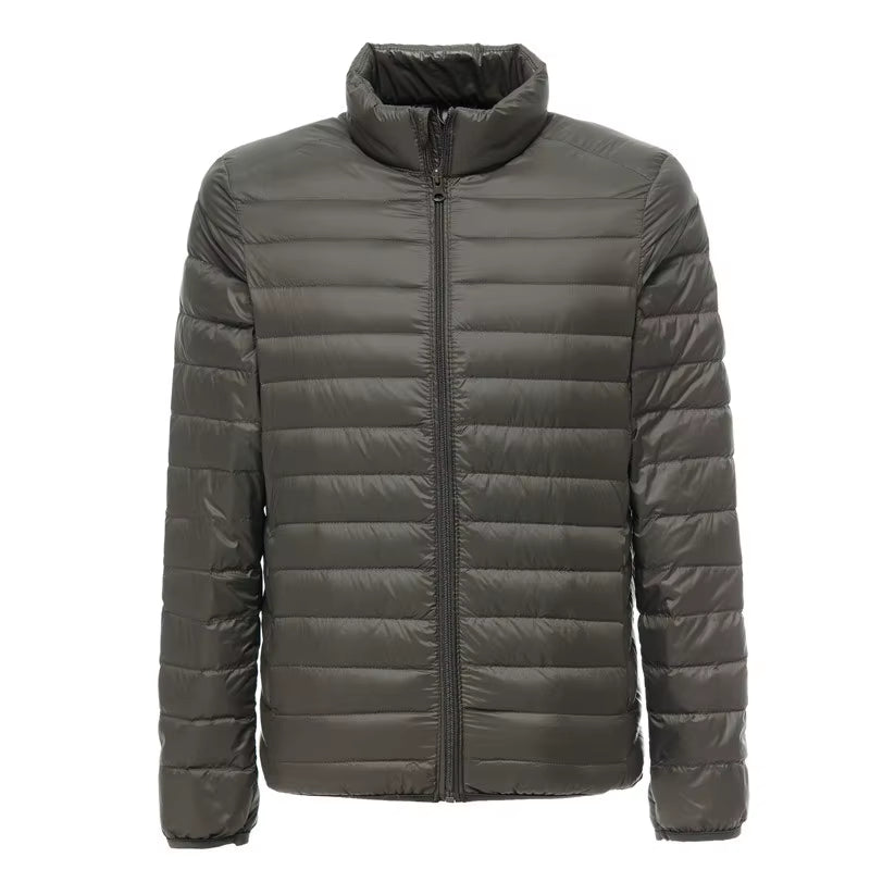 Men'S Lightweight Water-Resistant Packable Puffer Jacket 2023 New Arrivals Autumn Winter Male Fashion Stand Collar down Coats
