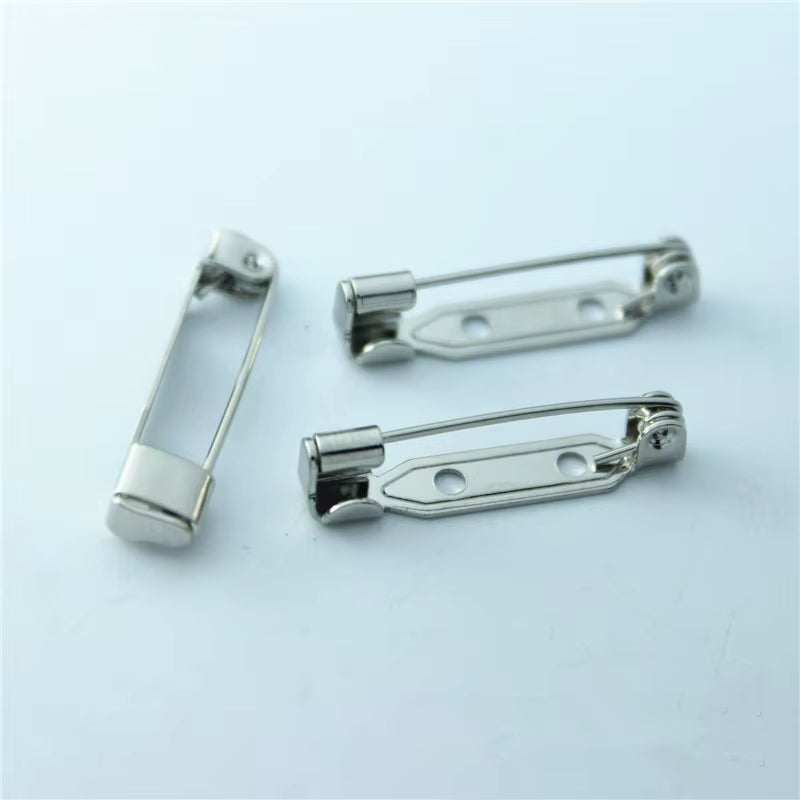 10Pcs 2.4Cm Length High Quality Safety Pin Brooch Base Back Bar Badge Holder Brooch Pins DIY Jewelry Finding