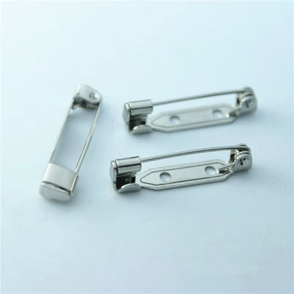 10Pcs 2.4Cm Length High Quality Safety Pin Brooch Base Back Bar Badge Holder Brooch Pins DIY Jewelry Finding