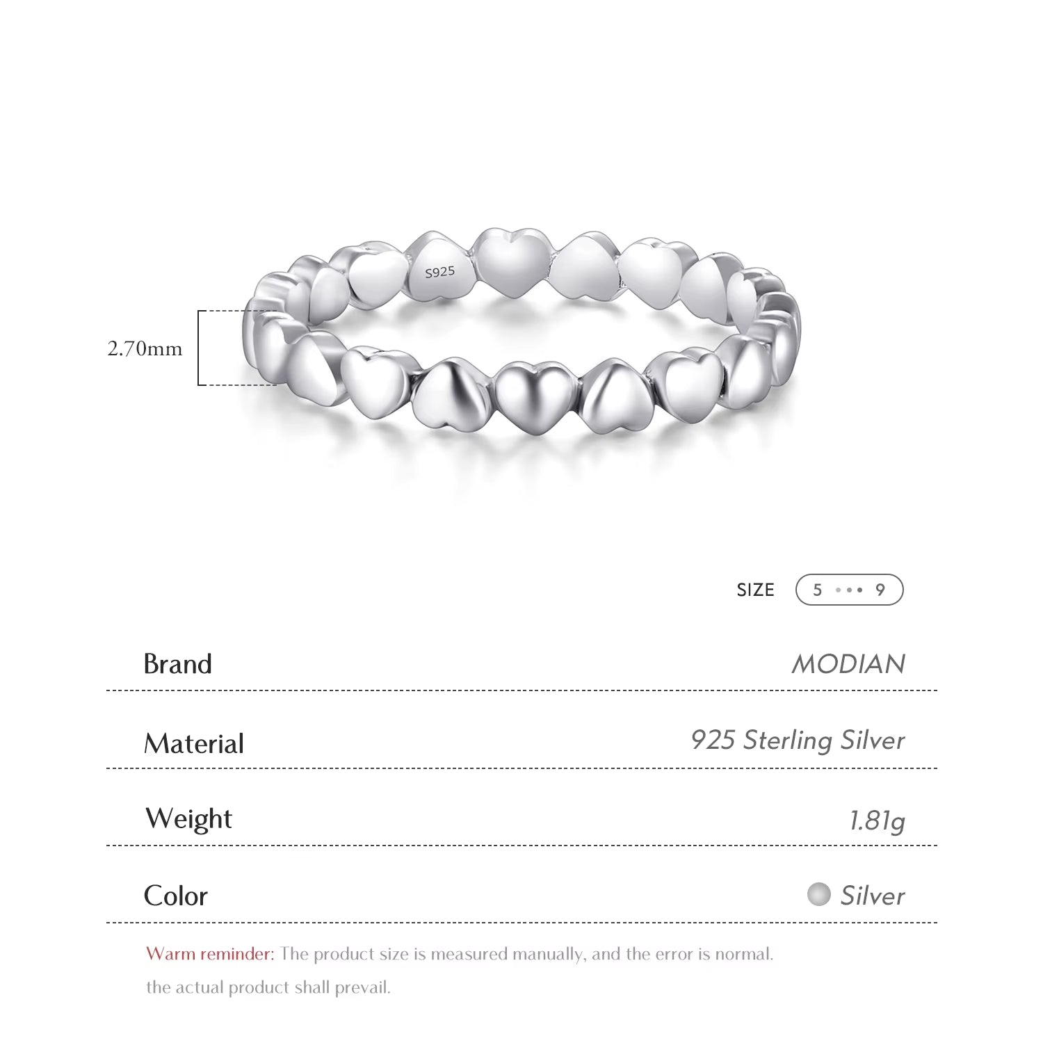 Hot Authentic Original Fashion 100% Solid 925 Sterling Silver Heart Finger Ring Forever Love Jewelry Valentine'S Day Gift