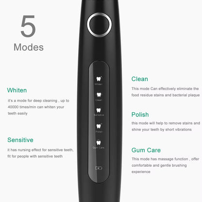 Electric Toothbrush Sonic Rechargeable Top Quality Smart Chip Toothbrush Head Replaceable Whitening Healthy Best Gift !