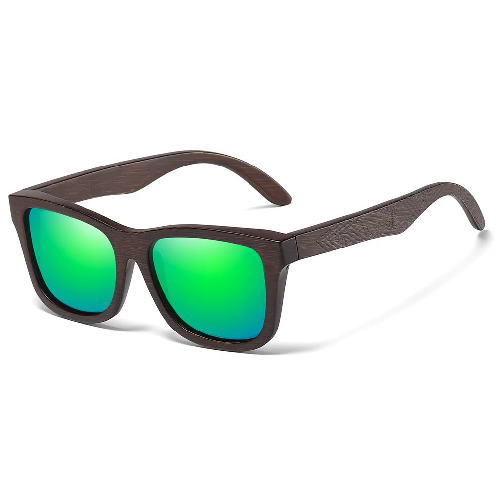Natural Bamboo Wooden Sunglasses Handmade Polarized Glasses Mirror Coating Lenses Eyewear with Gift Box