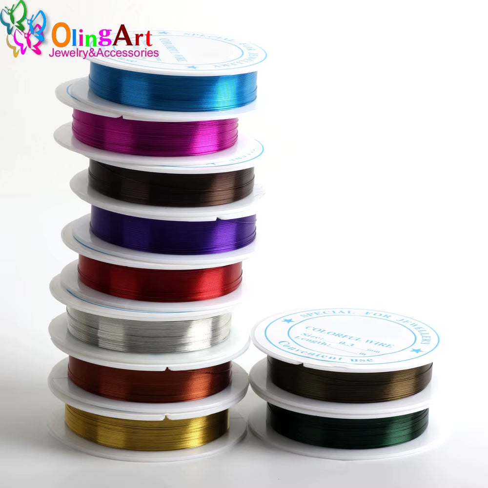 0.4MM 12M/Roll Wire Line Mixed Multicolor Plated Beaded Crafts DIY Choker Bracelet Necklace Jewelry Making