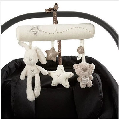 Baby Crib Rattles Plush Toys Soft Rabbit Rattles Pram Rattle Toys Hanging Rattle for Stroller Newborn Bed Pendant Bell Toy