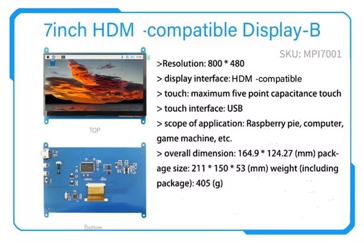 2.4/2.8/3.2/3.5/5/7/10.1 Inch Touch LCD Display Module Support for Raspberry Pi 3B+ 4 B