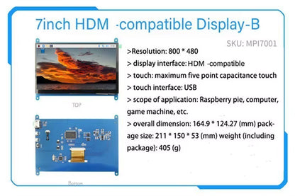 2.4/2.8/3.2/3.5/5/7/10.1 Inch Touch LCD Display Module Support for Raspberry Pi 3B+ 4 B
