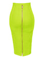 16 Colors Sexy Solid Zipper Orange Blue Black Red Bandage Skirt Women Elastic Bodycon Summer XL XXL Pencil Skirts 58Cm