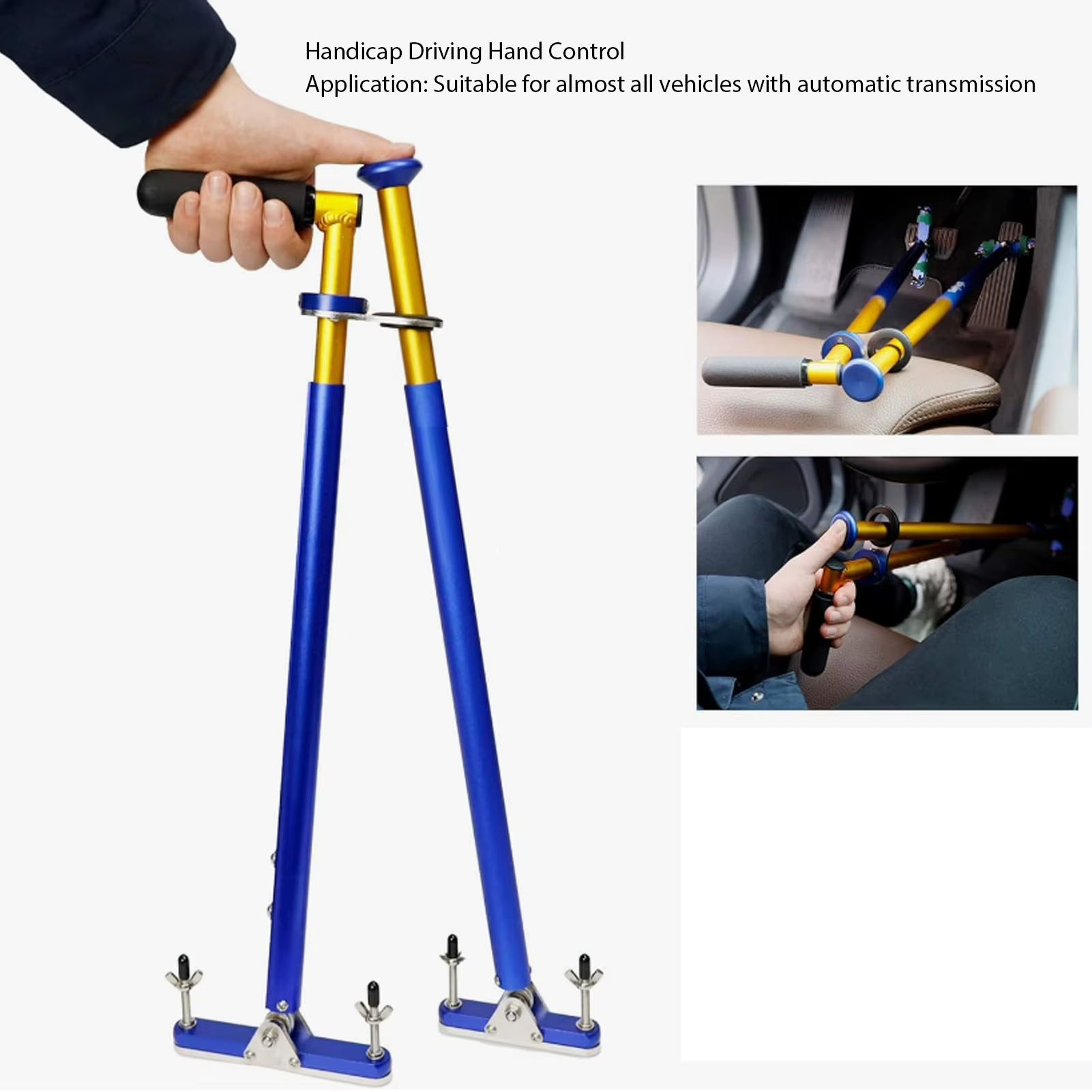 Handicap Driving Hand Control Rust Resistant Car Pedal Assist Hand Control for Automatic Vehicle