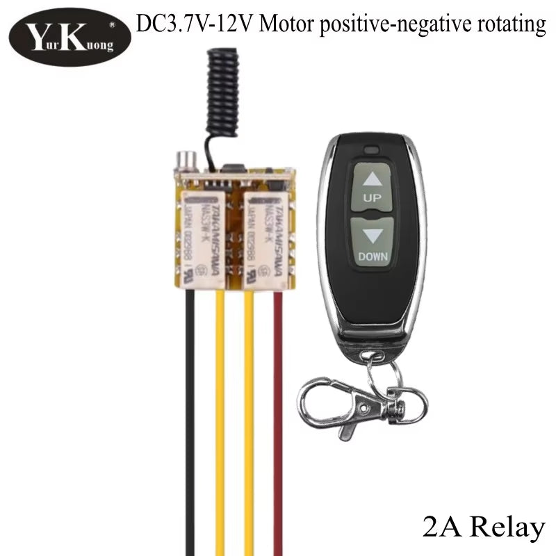 3.7V 4.2V 4.5V 5V 6V 7.4V 9V 12V Mini Motor Remote Switch Motor Forwards Reverse up down Stop Wireless Controller Motor RF RX TX
