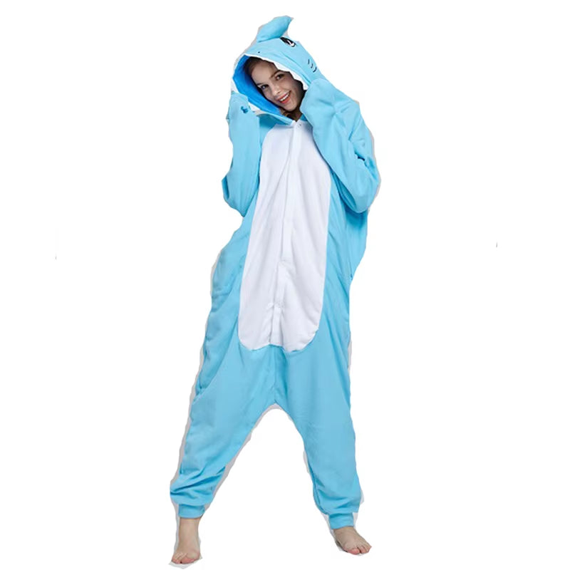 Blue Stitch Kigurumi Animal Adults Cat Bear Shark Onesies Pajama Raccoon Costumes Dragon Jumpsuit Christmas
