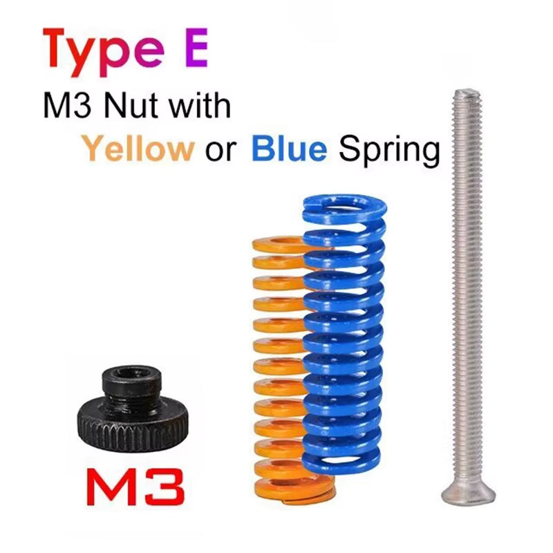 4PCS M3/M4 Screws Nuts Heat Bed Leveling Spring Knob Parts 3D Printers Print Platform Calibration Accessories