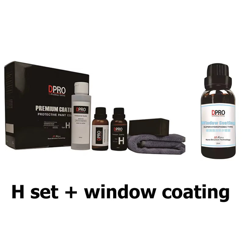 Dpro 9H Ceramic Car Coating Liquid Glass Waterproof Nano Ceramics Paint Care Anti-Scratch Hydrophobic Car Detailing Polish Kit