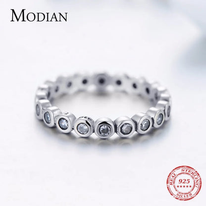 Top Quality Luxury Original Real Solid 925 Sterling Silver Starshine Finger Ring Authentic Jewelry for Women Wedding Gift