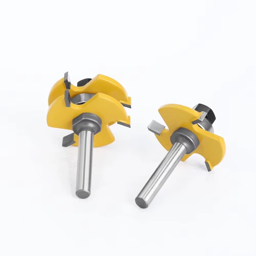 2 Pcs 8Mm Shank Tongue & Groove Joint Assemble Router Bits T-Slot Milling Cutter for Wood Woodwork Cutting Tools MC02002