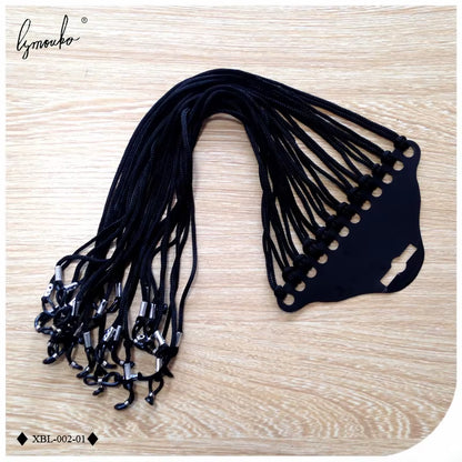 12Pcs/Lot Black Nylon Glasses String Cord Holder Sunglasses for Tavel Eyewear Lanyard Neck Rope Strap