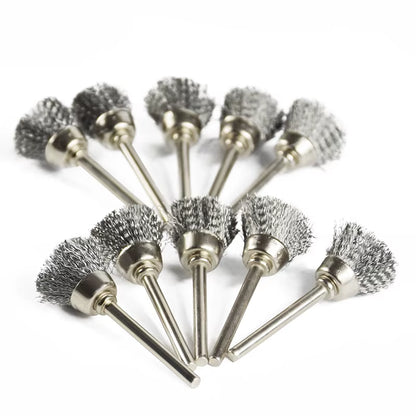 Polishing Wheel Brush 10Pcs 3.Mm Shank Wire Brush for Dremel Rotary Tools Accessories