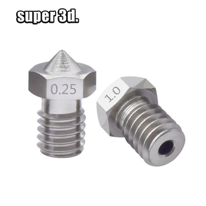 2Pcs V5 V6 Stainless Steel Nozzle 0.2/0.3/0.4/0.5/0.6/0.8Mm M6 Thread Nozzle for 3D Printer 1.75MM Extruder Hotend