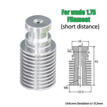 V6 Cooling Tube All Metal J-Head Hotend Block Head Extruder for 1.75Mm 3.0Mm Long or Short Distance 3D Printer Part Wholesale