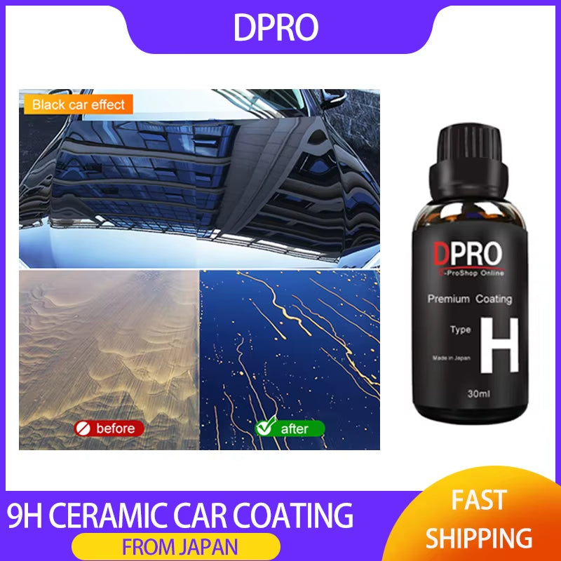Dpro 9H Ceramic Car Coating Liquid Glass Waterproof Nano Ceramics Paint Care Anti-Scratch Hydrophobic Car Detailing Polish Kit