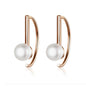 925 Sterling Silver Elegant round Pure Love Pearl Drop Earrings for Women Jewelry Brincos White ,Black Purple Pink SCE037