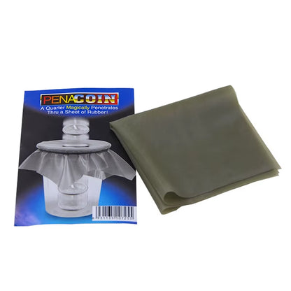 1Pcs Pena Coin Penetration Magic Tricks Dish Coin Thru Rubber Sheet into Cup Black Hole Magic Trick Mentalism Props Illusion