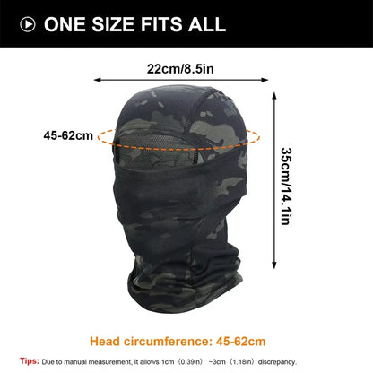 Camouflage Quick-Drying Mask Balaclava Outdoor Sport Bicycle Hood Hat Liner Full Face Cover Hiking Camping Hunting Fishing Men