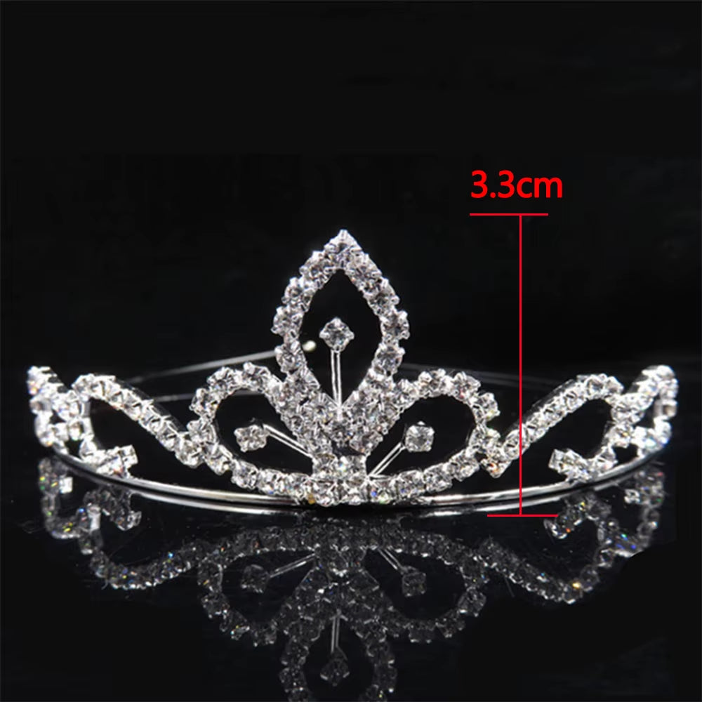 Princess Crystal Tiaras and Crowns Headband Kid Girls Love Bridal Prom Crown Wedding Party Accessiories Hair Jewelry