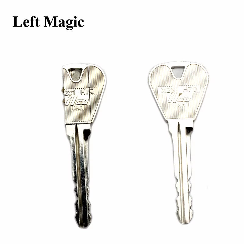 2 Pcs New Magic Trick Toy Folding Key Thru Bottle or Ring Penetration Magic Trick Props Magic Joke Toy Easy to Play
