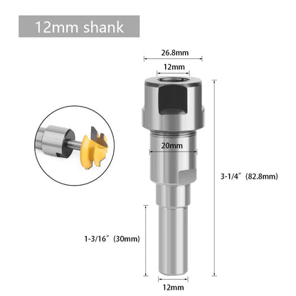 1 Pc 1/4" 8Mm 12Mm 1/2" Shank Router Bit Extension Rod Collet Engraving Machine Extension Milling Cutter for Wood MC04003
