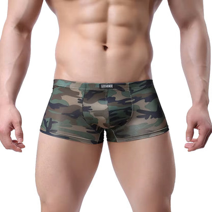 Men Sexy Underwear Boxers Man Underpants Military Boxer Shorts U Convex Pouch Underpants Camouflage Panties Trunks