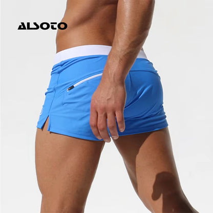 Shorts Men Zipper Pocket Casual Mens Shorts Fast Dry Boardshorts Joggers Men'S Trunks Summer Mens Short Homme Masculino