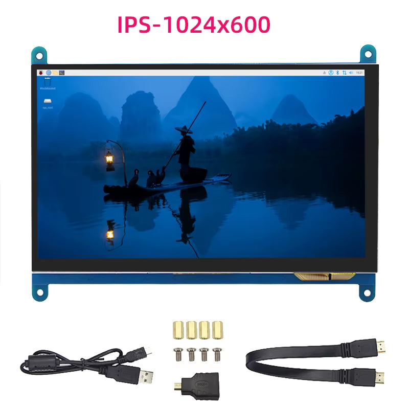 7 Inch Touch Screen Raspberry Pi 5 Capacitive Hdmi-Compatible TFT LCD for Orange Pi 5 plus 3B RPI 5 4B 3B+ PC Windows AIDA64