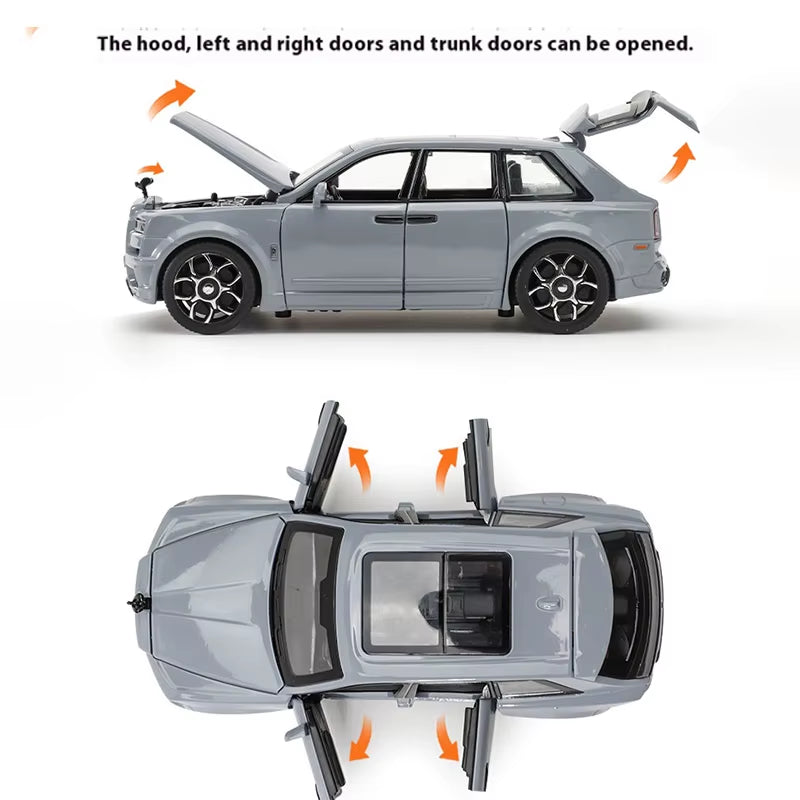 1:32 Luxury Business Car Alloy Model, Unique Decorations of the Car Center Console, Cool Sound and Light, High-End Fun Ornaments