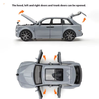 1:32 Luxury Business Car Alloy Model, Unique Decorations of the Car Center Console, Cool Sound and Light, High-End Fun Ornaments