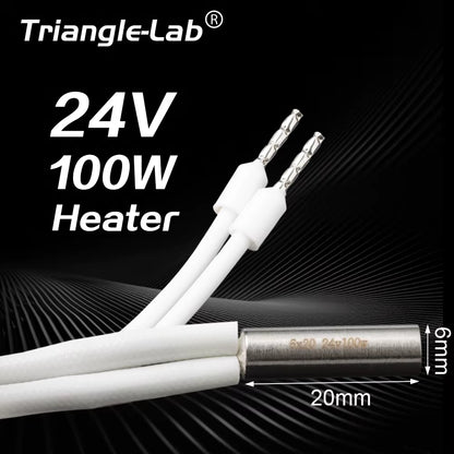 Trianglelab 3D Printer 6*20MM 12V/24V 40W Heater Cartridge with 100CM Cable for 3D Printer for PT100 HOTEND Volcano MK8 MK9