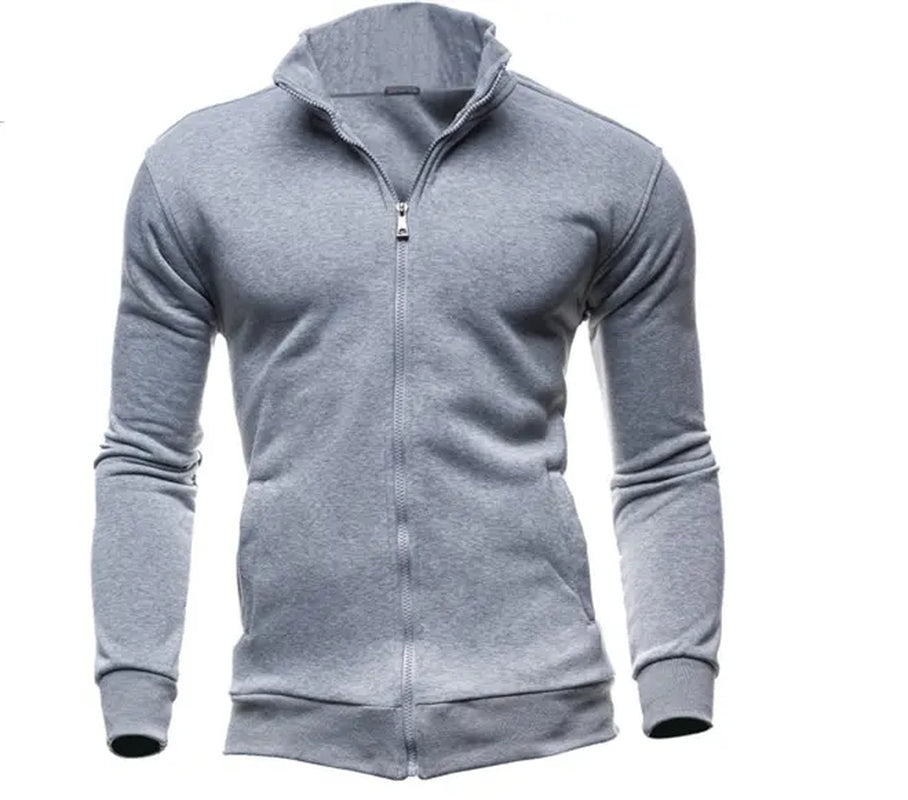 2025 Brand New Men'S No Hoodies Sweatshirts Zipper Stand Collar Men Sweatshirts for Male No Hooded Sweatshirt Man Pullover