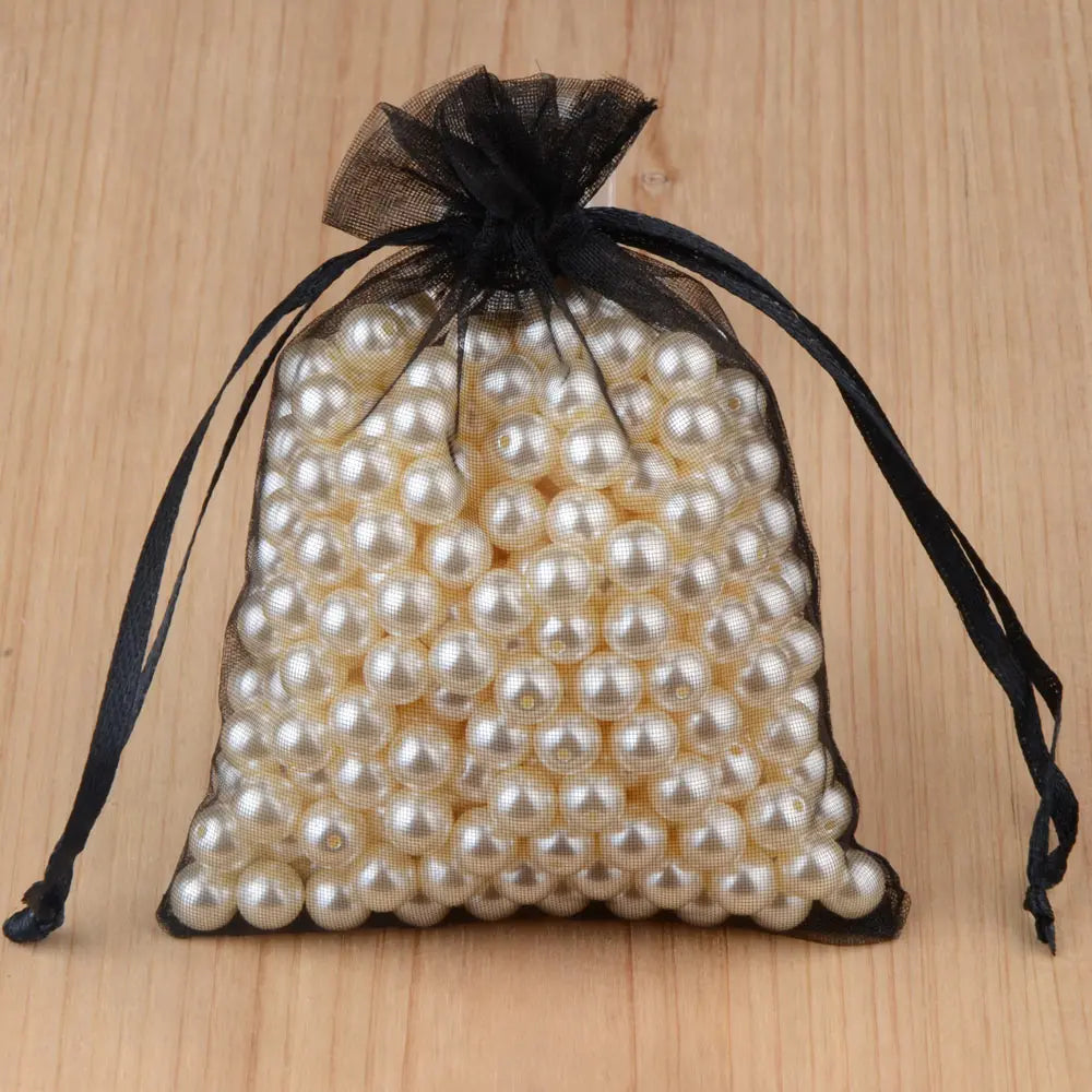 50Pcs/Lot 24 Colors Jewelry Bag Organza Gift Bags for Jewelry Packaging Bags Wedding Gift Storage Drawstring Pouches Wholesale