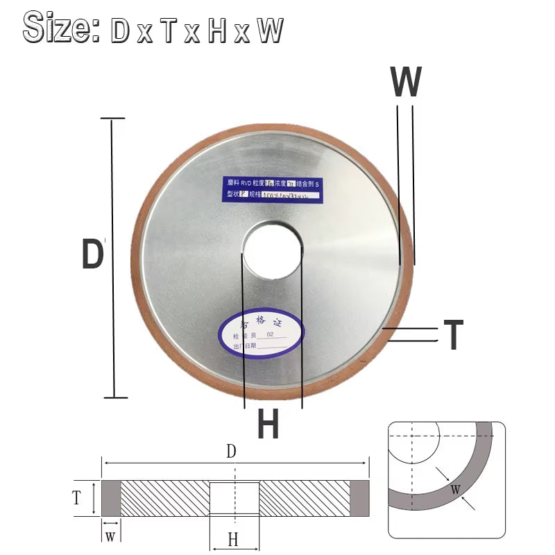 1 Piece 75/100/125/150Mm Flat Diamond Abrasive Grinding Wheel for Alloy Steel Ceramic Glass Jade CBN Grinding