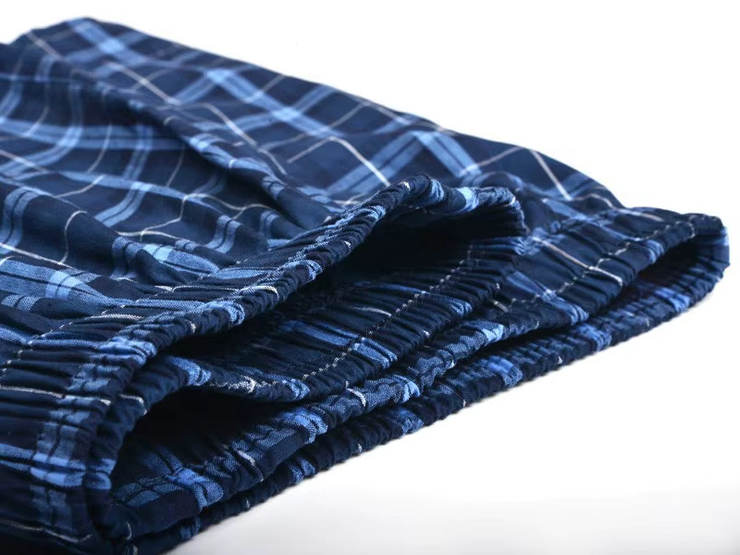 4 Pcs/Lot Men Plaid Underpants Boxers 100% Cotton Shorts Underwear Male High Quality Loose Comfortable Sleep Bottoms Panties