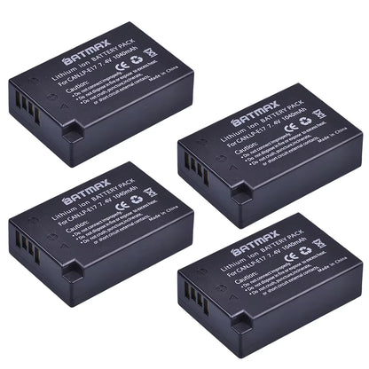 4Pcs LPE17 LP E17 LP-E17 Battery + LCD USB Dual Charger for Canon EOS 200D M3 M6 750D 760D T6I T6S 800D 8000D Kiss X8I Cameras