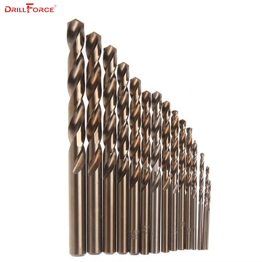 15Pcs Cobalt Drill Bits for Metal Wood Working M35 HSS Co Steel Straight Shank 1.5-10Mm Twist Drill Bit Power Tools