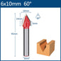 6Mm Router Bit V Shape Groove Milling Cutter Carbide Engraving Bit Woodworking Cutter