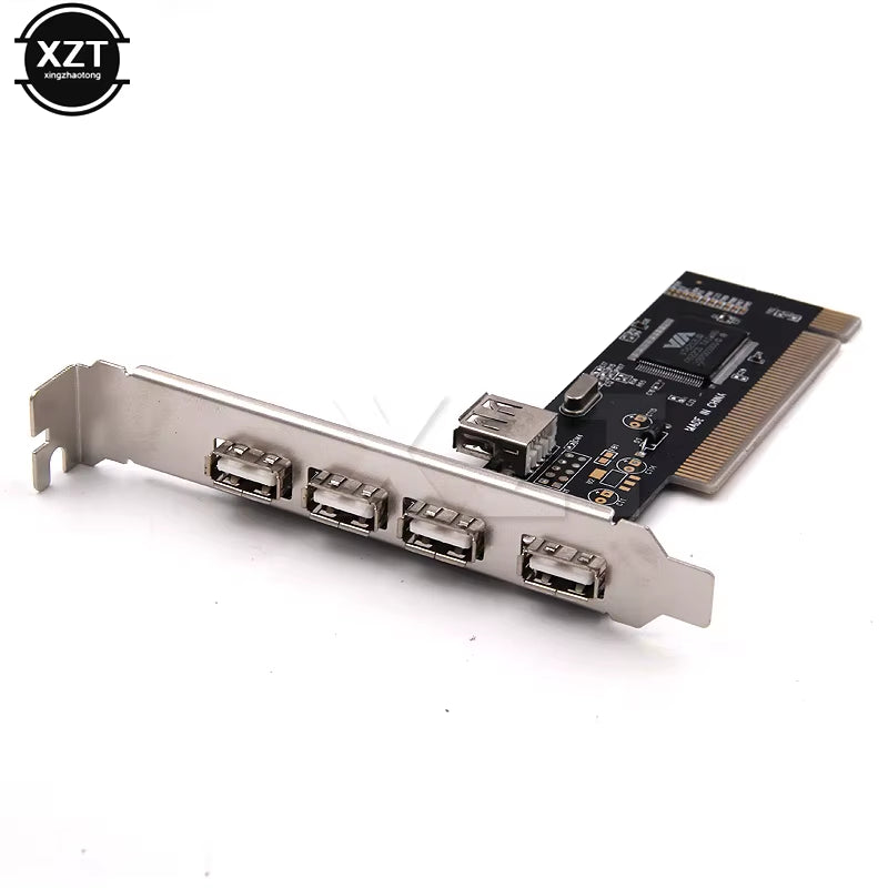 Newest Arrival USB 2.0 4 Port 480Mbps High Speed via HUB PCI Controller Card Adapter PCI Cards