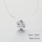 925 Sterling Silver Zircon Crystal Pearl Pendant Choker Necklace Transparent Fishing Line 2020 Fine Jewelry for Women