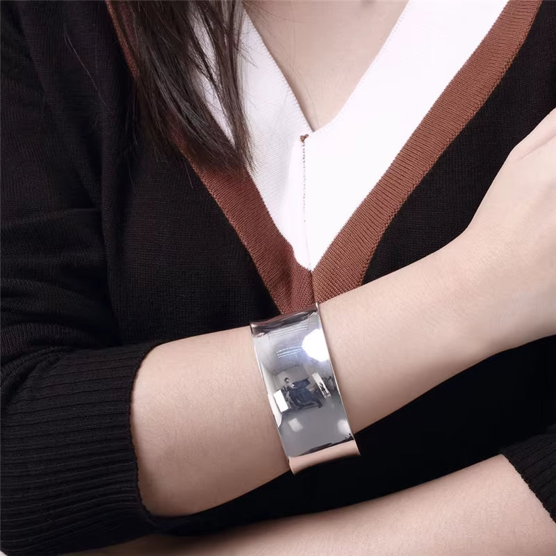 New Arrival Pure 925 Sterling Silver Bangle Bracelets Women Smooth Open Bracelet Fashion Jewelry Engagement Christmas Gift