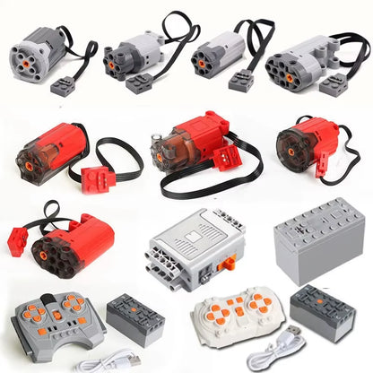 Technical Motor Power Functions Parts IR Speed APP Remote Control Battery Box Servo Light Receiver PF Car Building Blocks Bricks