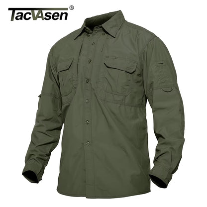 Mens Long Sleeve Shirts Summer Lightweight Quick Drying Shirt Hiking Nylon Shirts Long Sleeve Outdoor Work Cargo Shirts