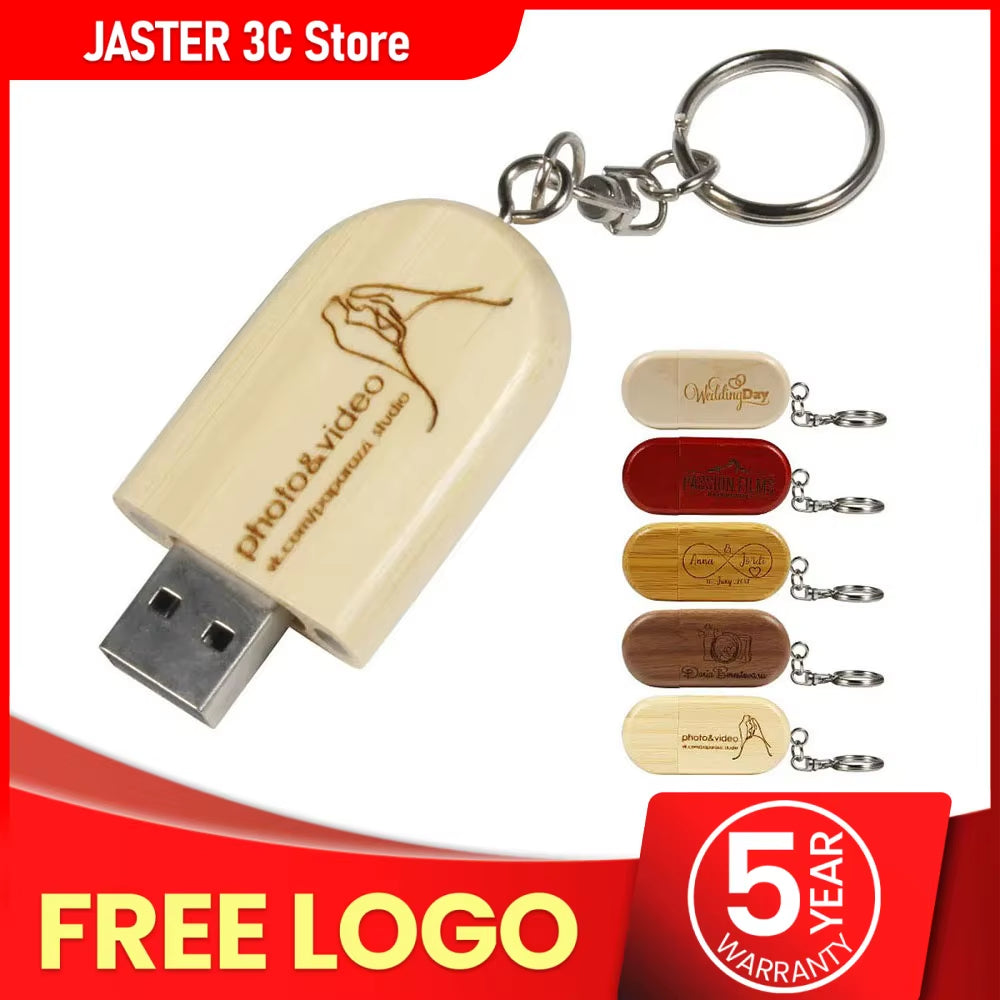 Personality Gift Wood Creative Pen Drive LOGO Customized U Disk USB 2.0 Pendrive 4GB 8GB 16GB 32GB 64GB 128GB